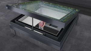A Visionvent actuating electric rooflight that provides ventilation