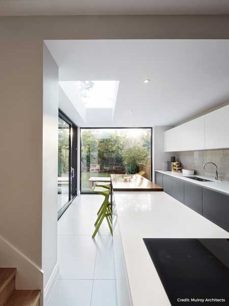 modern kitchen design with rooflight